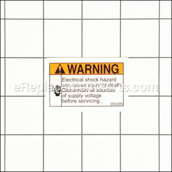 Decal, Warning Shock - 205395GS:Briggs and Stratton