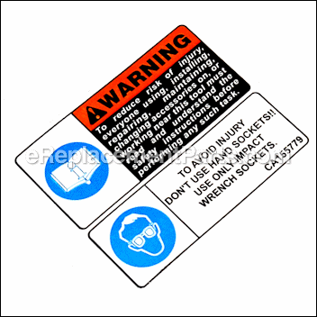 Decal-warning - CA155779:Chicago Pneumatic