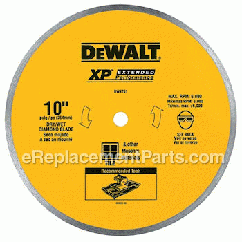 10-inch Ceramic Tile Blade - DW4761:DeWALT