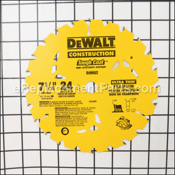 7-1/4 5/8 Arbor 24 Tooth Circular Saw Blade - DW3599:DeWALT