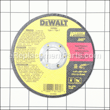 Grinding Wheel - 4-1/2 Diameter, 0.45 - DW8062:DeWALT