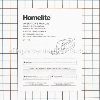 Operator'S Manual - 987000873:Homelite