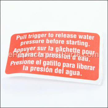 Release Water Label - 941505001:Homelite