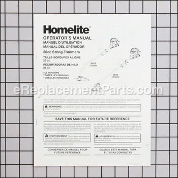 Operator'S Manual - 988000056:Homelite