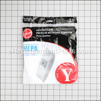 Type Y Hepa Paper Bag-2 Pack - H-4010801Y:Hoover