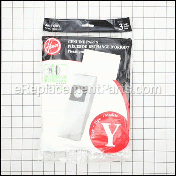 Type Y Allergen Paper Bag-3 Pack - H-4010106Y:Hoover