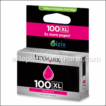100Xl Magenta High Return Program Ink Cartridge - 14N1070:Lexmark