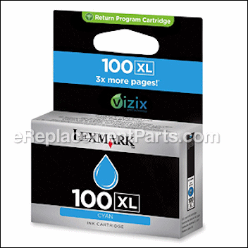 100Xl Cyan High Yield Return Program Ink Cartridge - 14N1069:Lexmark
