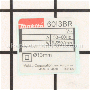 Name Plate 6013br - 850143-6:Makita