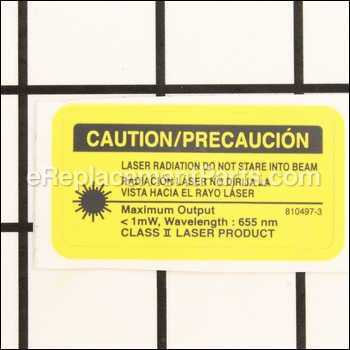 Laser Beam Caution Label - 810497-3:Makita