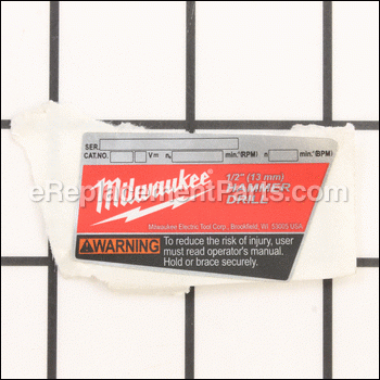 Service Nameplate Kit - 12-20-2811:Milwaukee