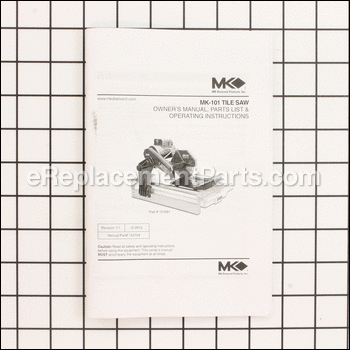 Owners Manual, Mk-101 - 153754:MK Diamond