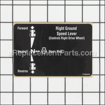Decal, Handle Control - 7102576YP:Murray