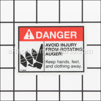 Decal - Danger Auger - 1716532SM:Murray