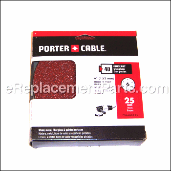 25-pack Hook And Loop 40-grit - 736600425:Porter Cable