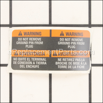 Warning Label - A11331:Porter Cable
