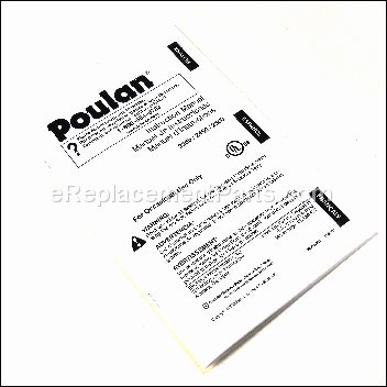 Operator Manual - 530163651:Poulan