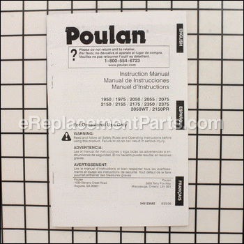 Manual North America - 545123582:Poulan