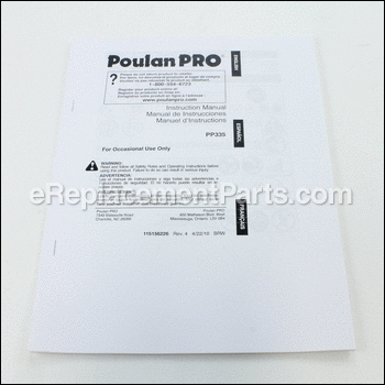 Manual - 115156226:Poulan