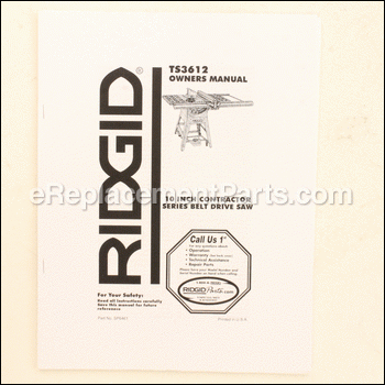 Owners Manual - SP6461:Ridgid