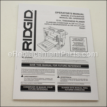 Operator's Manual - 988000297:Ridgid