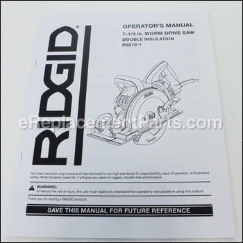 Operator's Manual (R3210-1) - 983000991:Ridgid