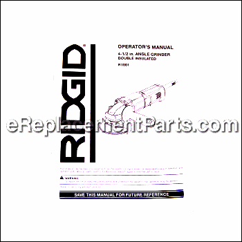 Operators Manual (960001231) - 983000919:Ridgid
