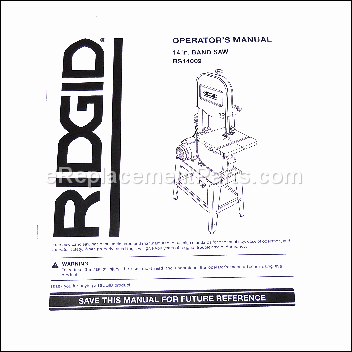 Operator's Manual - 983000292:Ridgid