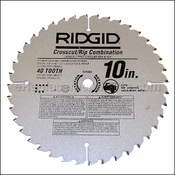 Blade, Saw 10 40T Carbide - 826482:Ridgid