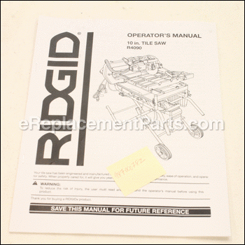 Operator's Manual - 987000782:Ridgid