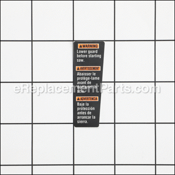 Blade Guard Warning Label (lef - 089037007910:Ryobi