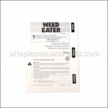 Operator Manual - 530088138:Weed Eater
