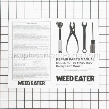 Repair Parts Manual - 917424072:Weed Eater