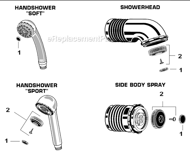 American Standard 1660.100 Amarilis Personal Shower Systems Page A Diagram