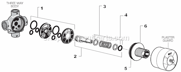 American Standard R430 Two Way In-wall Diverter Page A Diagram