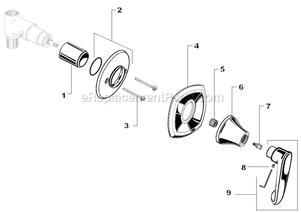American Standard T005.700 Copeland Metal Lever On / Off Valve Trim Page A Diagram