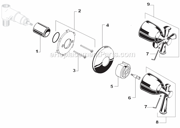 American Standard T420.700 Portsmouth Metal Lever On / Off Valve Trim Page A Diagram