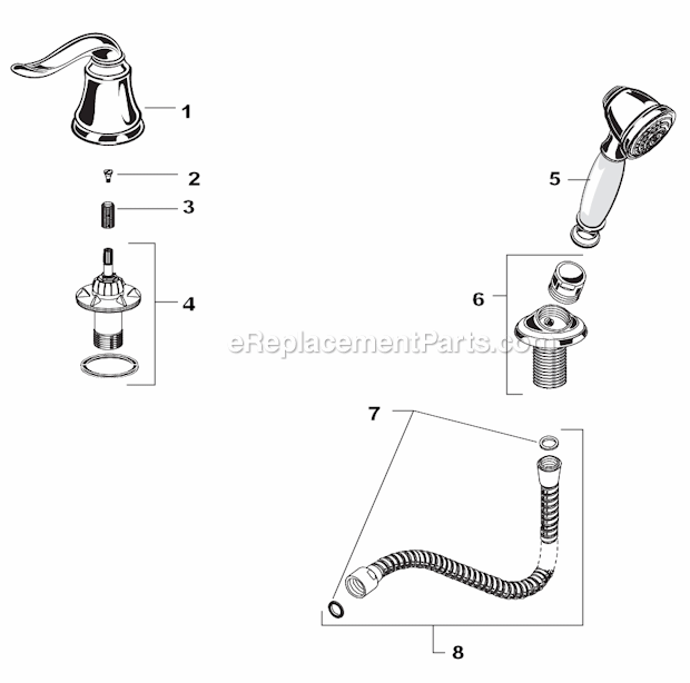 American Standard T508.990 Princeton Diverter and Personal Shower Trim Kit Page A Diagram