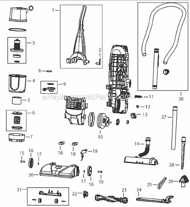 Bissell 12B1 (1240) Powerforce Helix Bagless Upright Page A Diagram