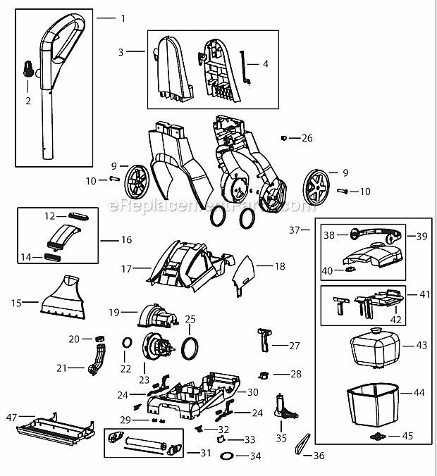 Bissell 1622 Powersteamer Upright Carpet Cleaner Page A Diagram