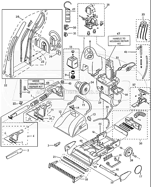 Bissell 1691 Upright Powersteamer Cleaner Page A Diagram
