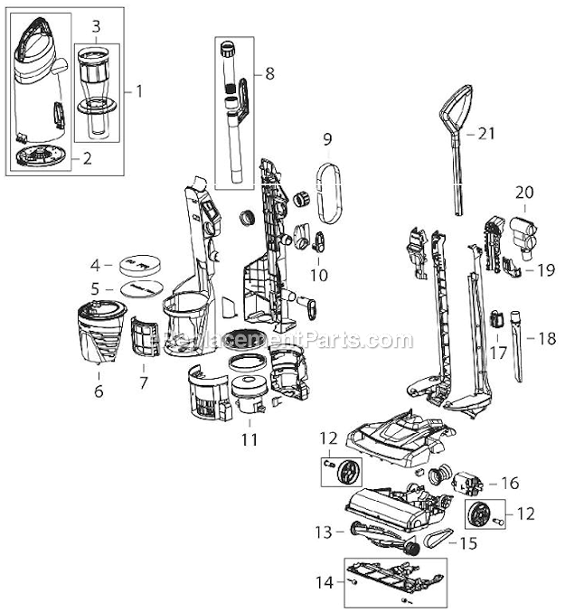 Bissell 2763 Upright - Powerglide Page A Diagram