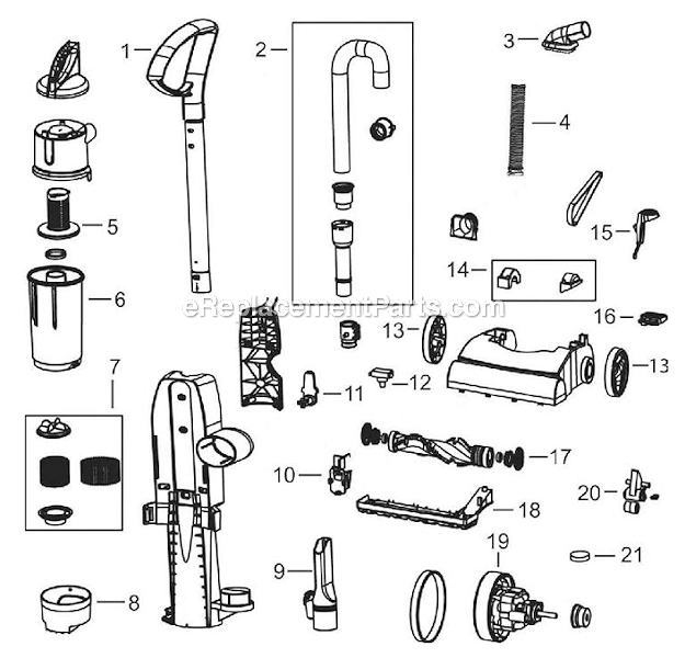 Bissell 3130 Easy Vac Upright Vacuum Page A Diagram