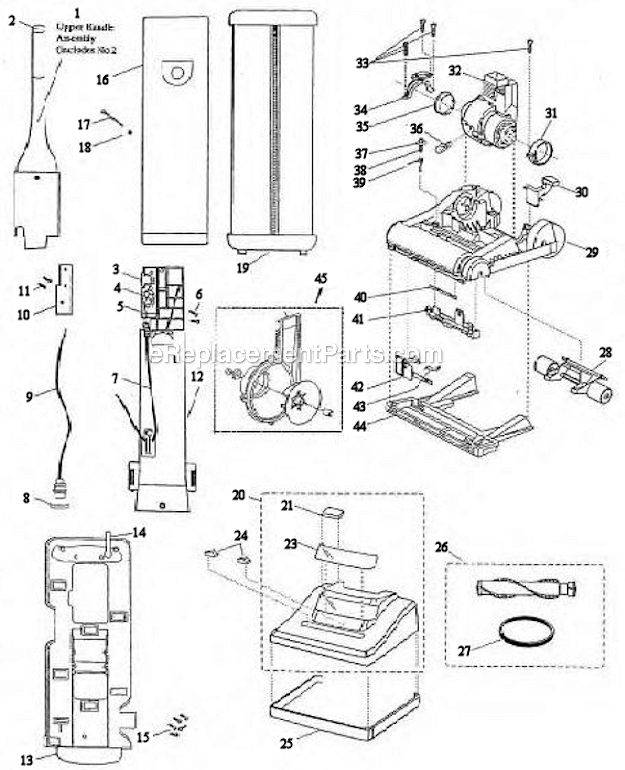 Bissell 3511-3 Power Partner Upright Page A Diagram