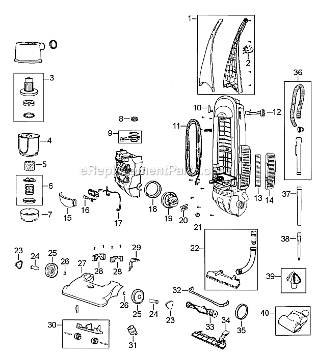 Bissell 3576-U Cleanview II Bagless Vacuum Page A Diagram