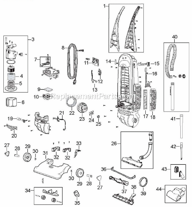 Bissell 3594-1 Cleanview Bagless Upright Page A Diagram