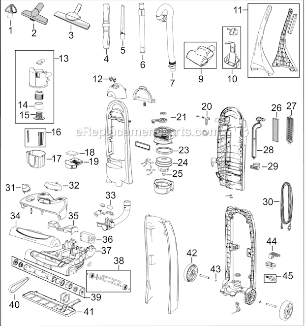 Bissell 3760 Lift-Off Revolution Bagless Upright Vacuum Page A Diagram