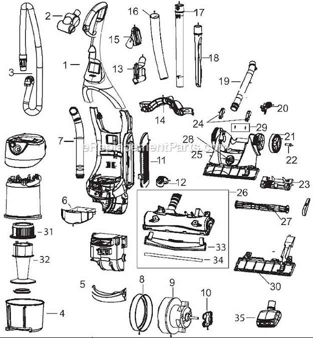 Bissell 3920 Pet Hair Eraser Upright Vacuum Page A Diagram