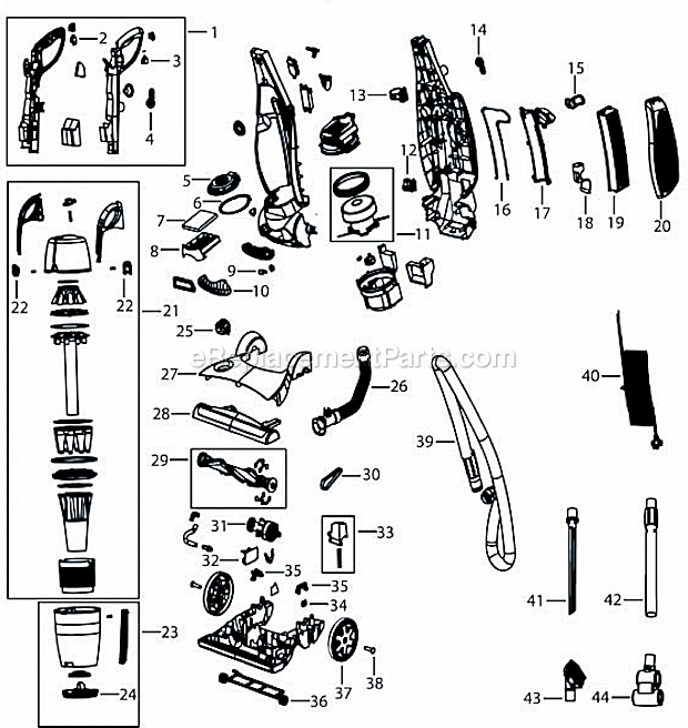 Bissell 50C9 Heavy Duty Upright Vacuum Page A Diagram