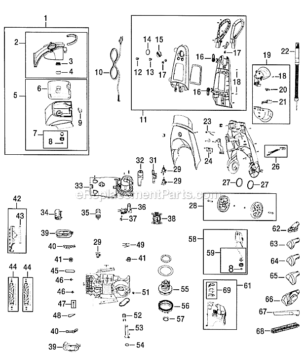 Bissell 8930 ProHeat 2X Powersteamer Carpet Cleaner Page A Diagram